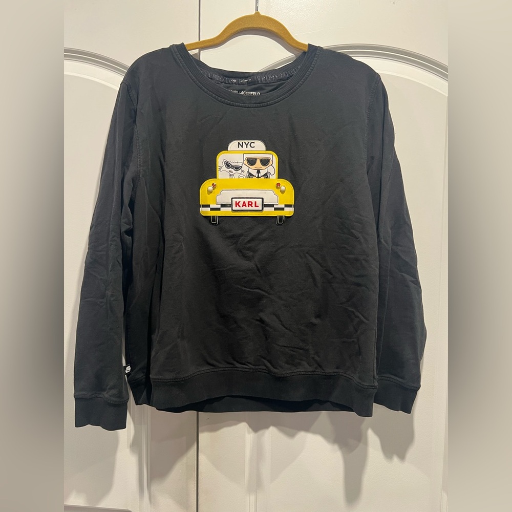 Karl Lagerfeld Black Top with Yellow Car Design
